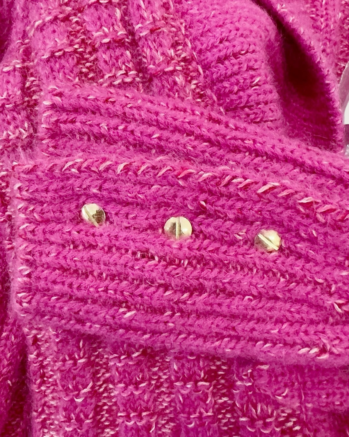 Chanel 09A Bouclé Tie-Front Cardigan Pink FR 36