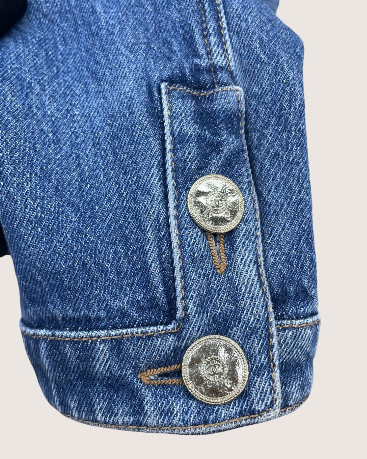 Chanel 22B Diamond-Quilted Denim Jacket Blue FR 36