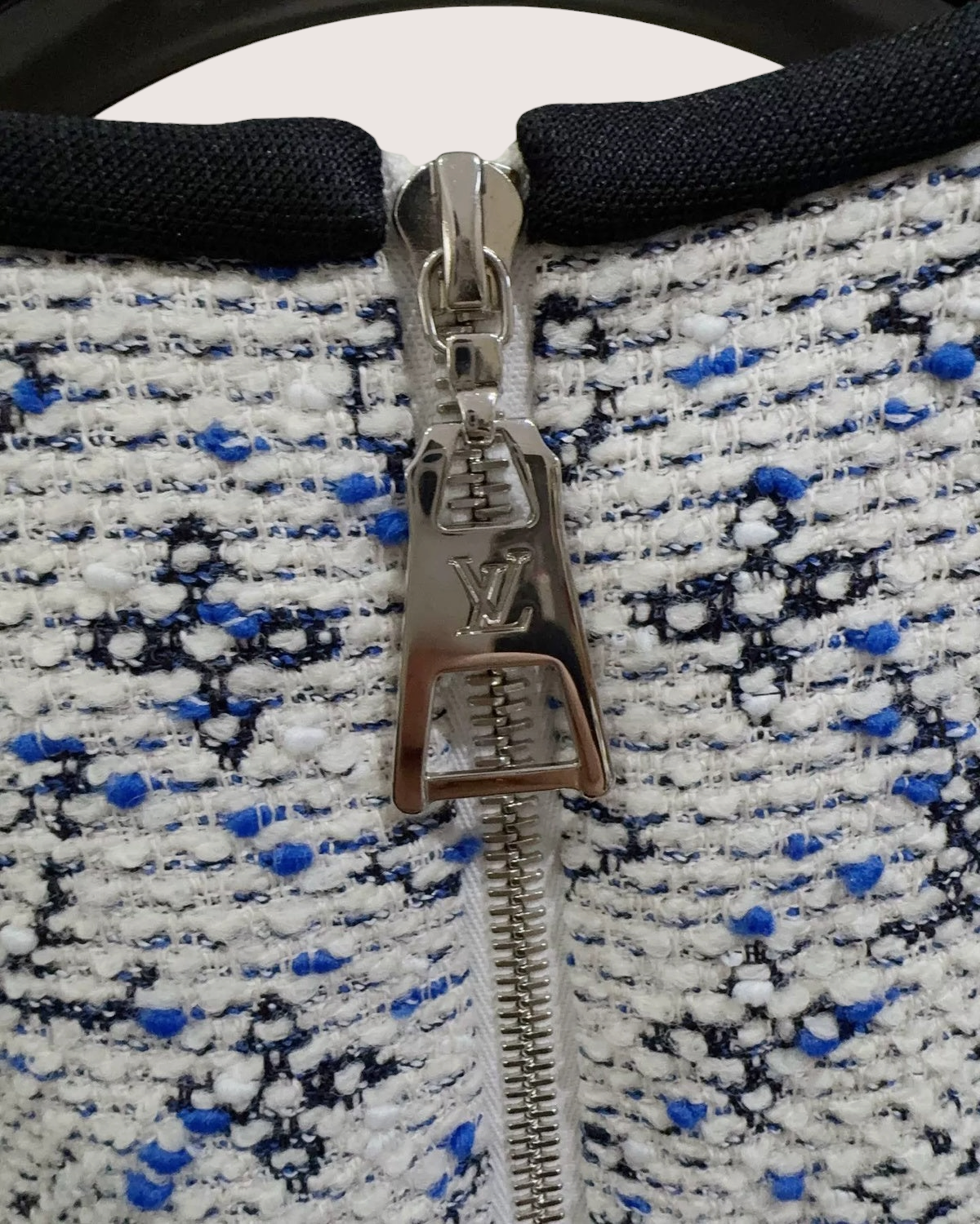 Louis Vuitton Monogram Tweed Mini Dress White, Navy, Blue FR 36