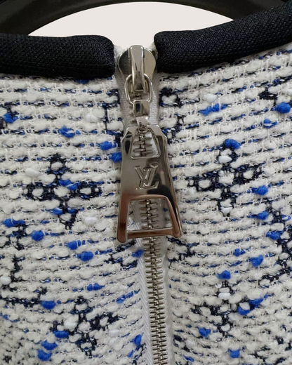 Louis Vuitton Monogram Tweed Mini Dress White, Navy, Blue FR 36