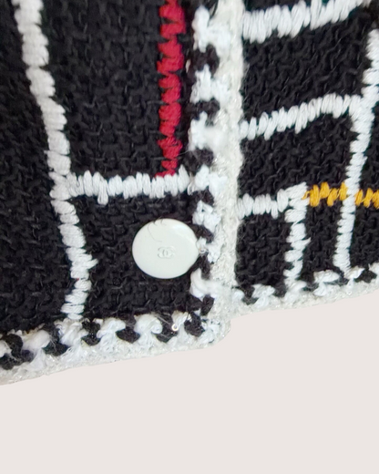 Chanel 25C Tweed Jacket Black, White, Multicolor FR 42