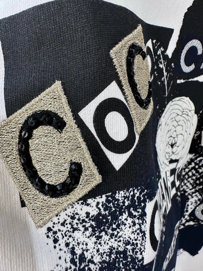 Chanel Camellia Sequin Embroidered Logo Sweatshirt - view 3