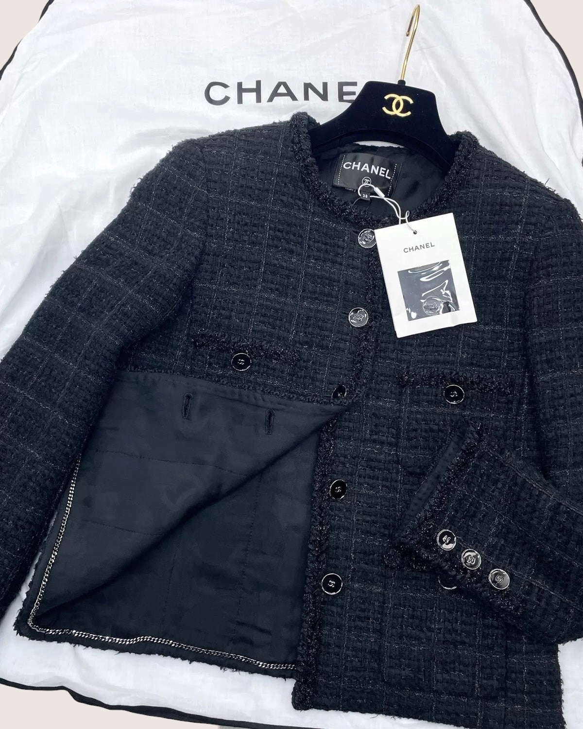 Chanel 25B Four-Pocket Tweed Jacket