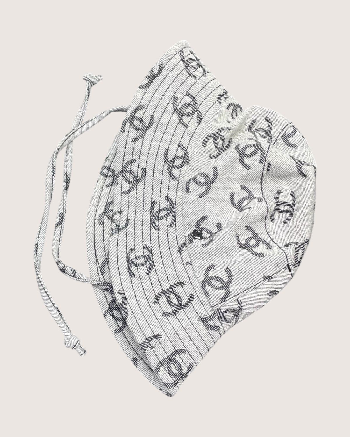 Chanel 22K CC Logo Denim Bucket Hat