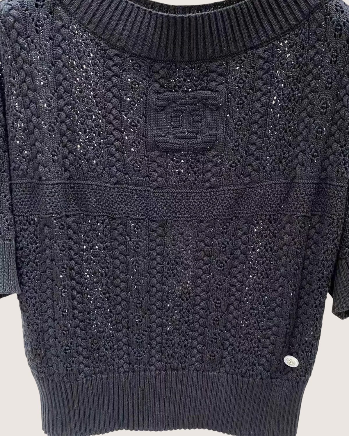 Chanel 24M Coco Beach Off-Shoulder Openwork Top - view 3