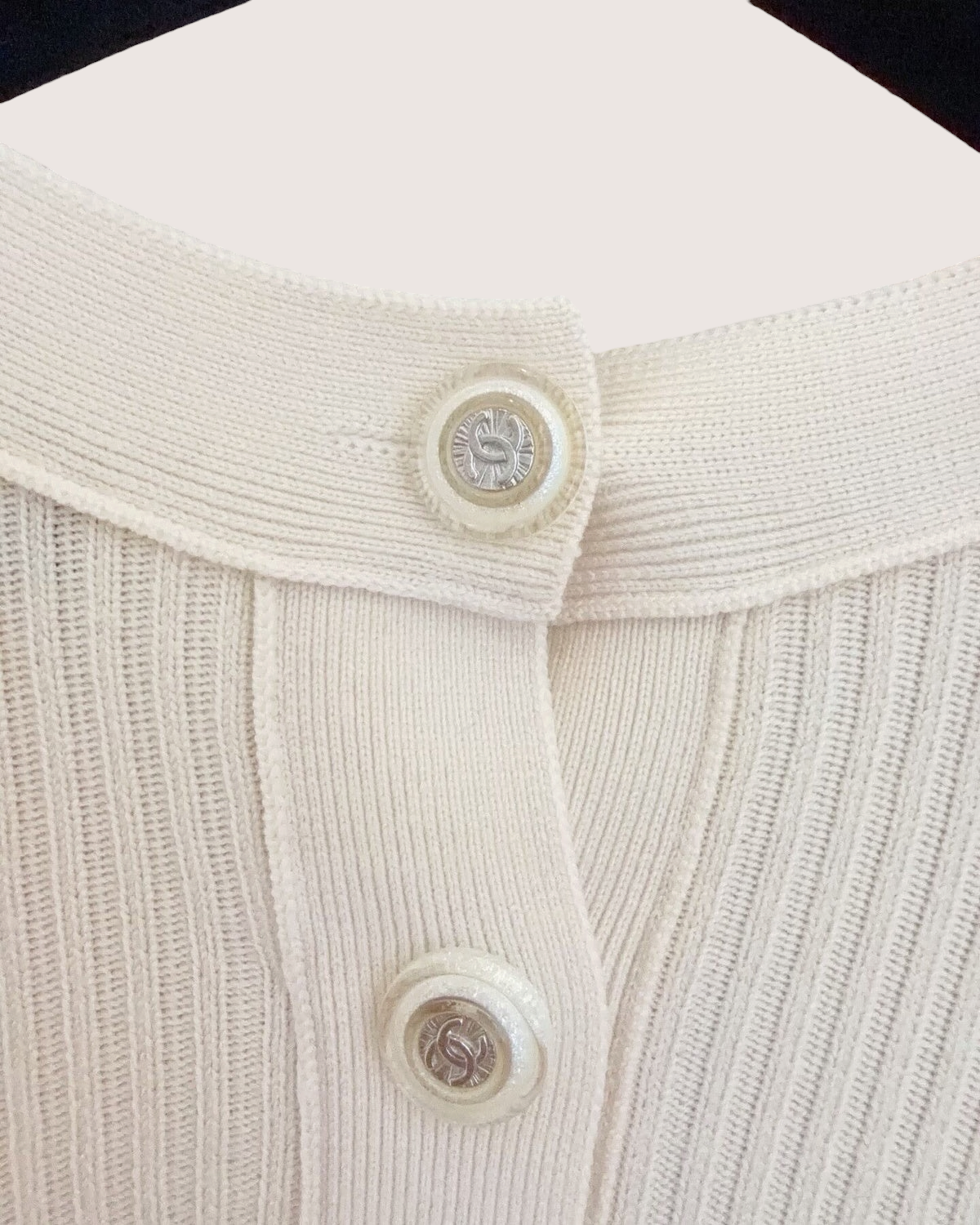 Chanel 21C Wool Textured Stripe Mini Dress Beige/Ecru FR 38