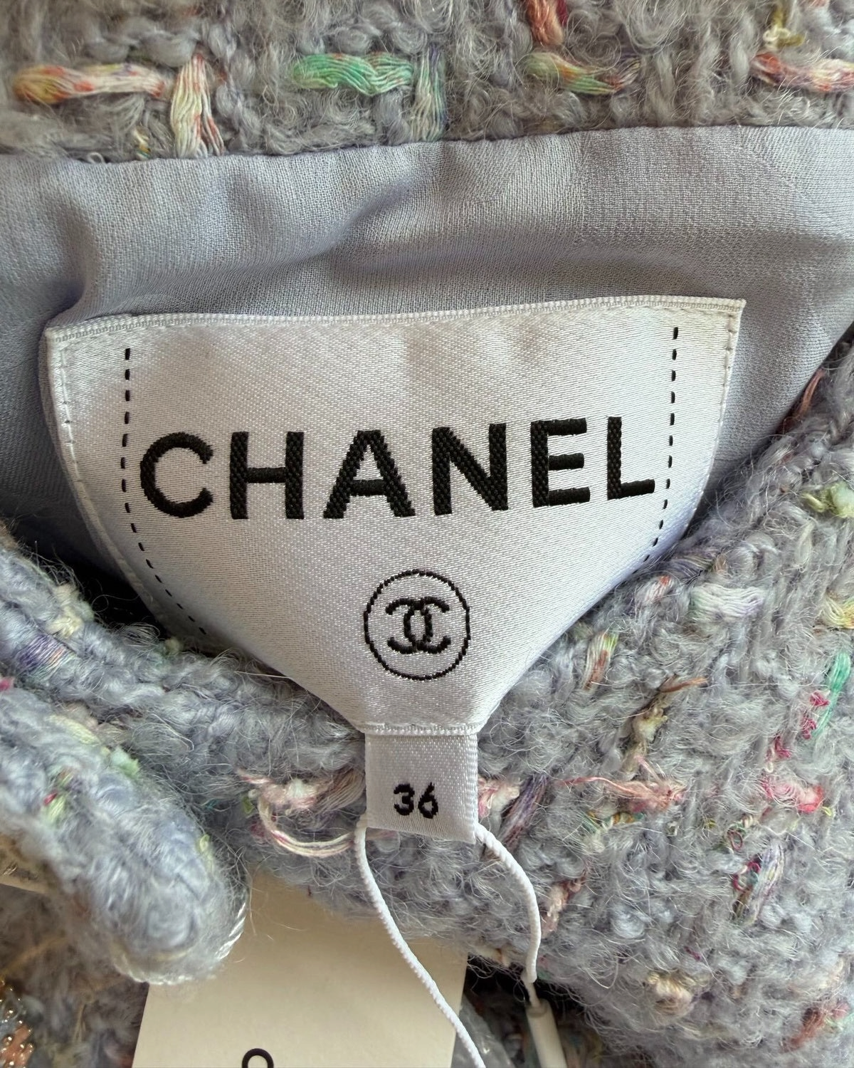 Chanel 25B Tweed Four-Pocket Jacket Purple, Multicolor FR 36