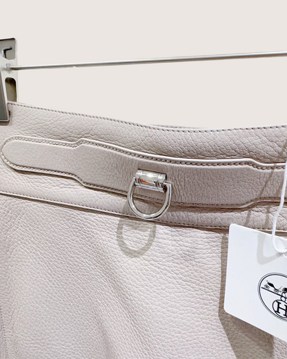 Hermès A-Line Leather Mini Skirt Pink FR 36