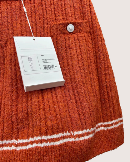 Chanel 22P Mini Skirt Orange, White FR 36