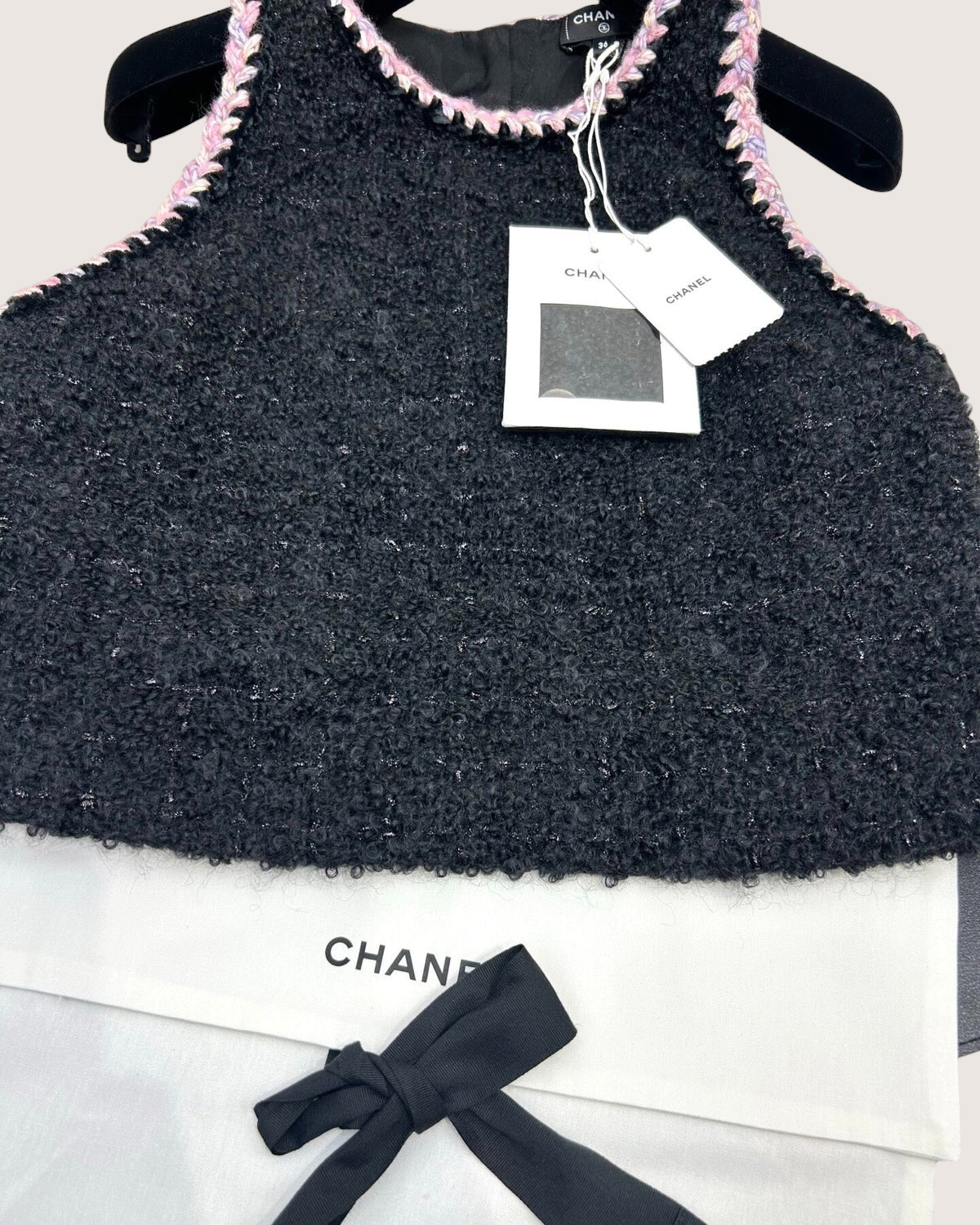 Chanel 24K Tweed Vest Black, Pink, Multicolor FR 36