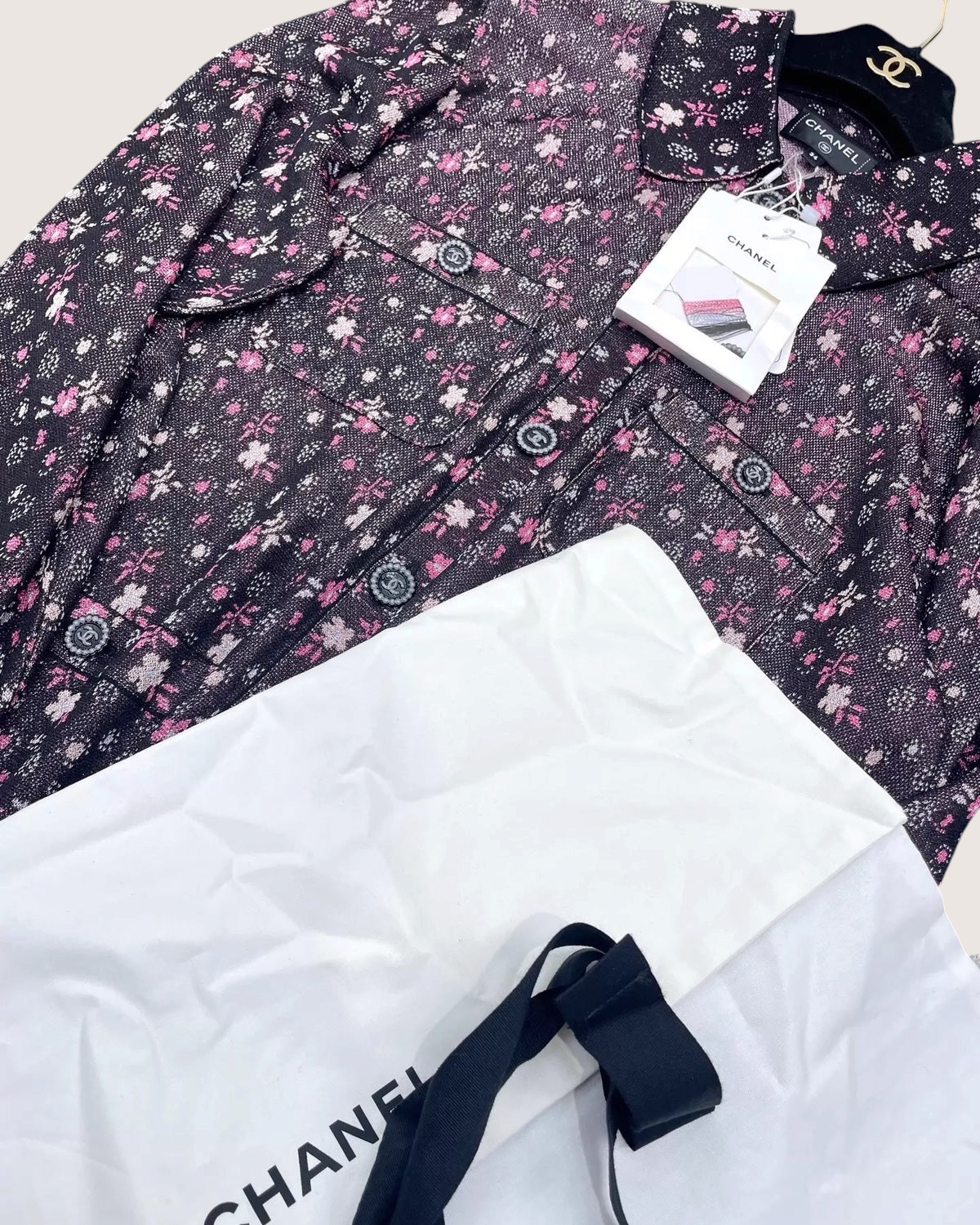 Chanel 24B Floral Jacket Pink, Black FR 34