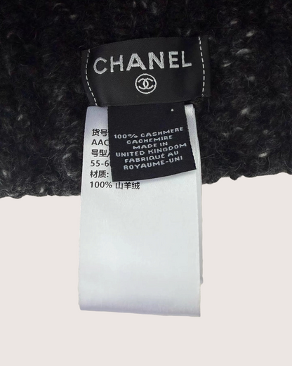 Chanel 26A CC Cashmere Knit Hat Black, White, Multicolor One Size