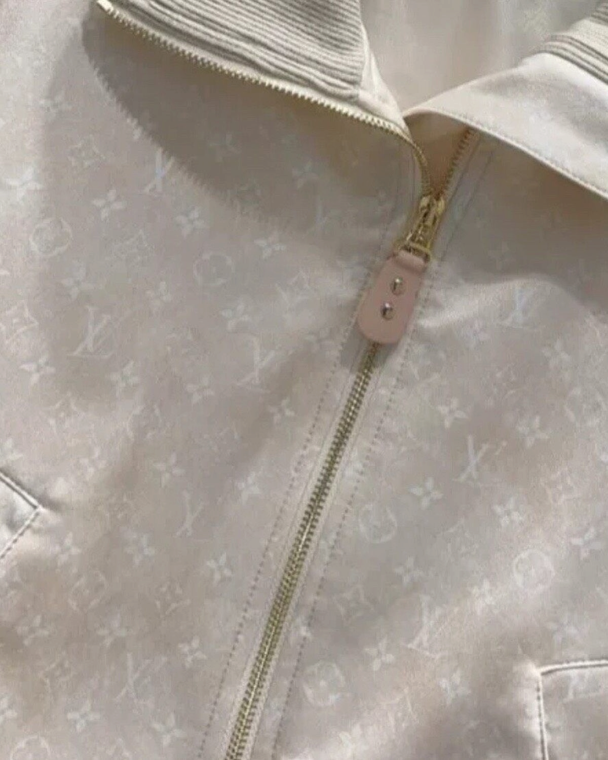 Louis Vuitton Cropped Bomber Jacket - Beige/Ecru, view 3