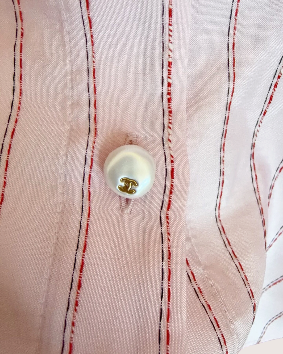 Chanel 26B Striped Shirt Pink, Red FR 42