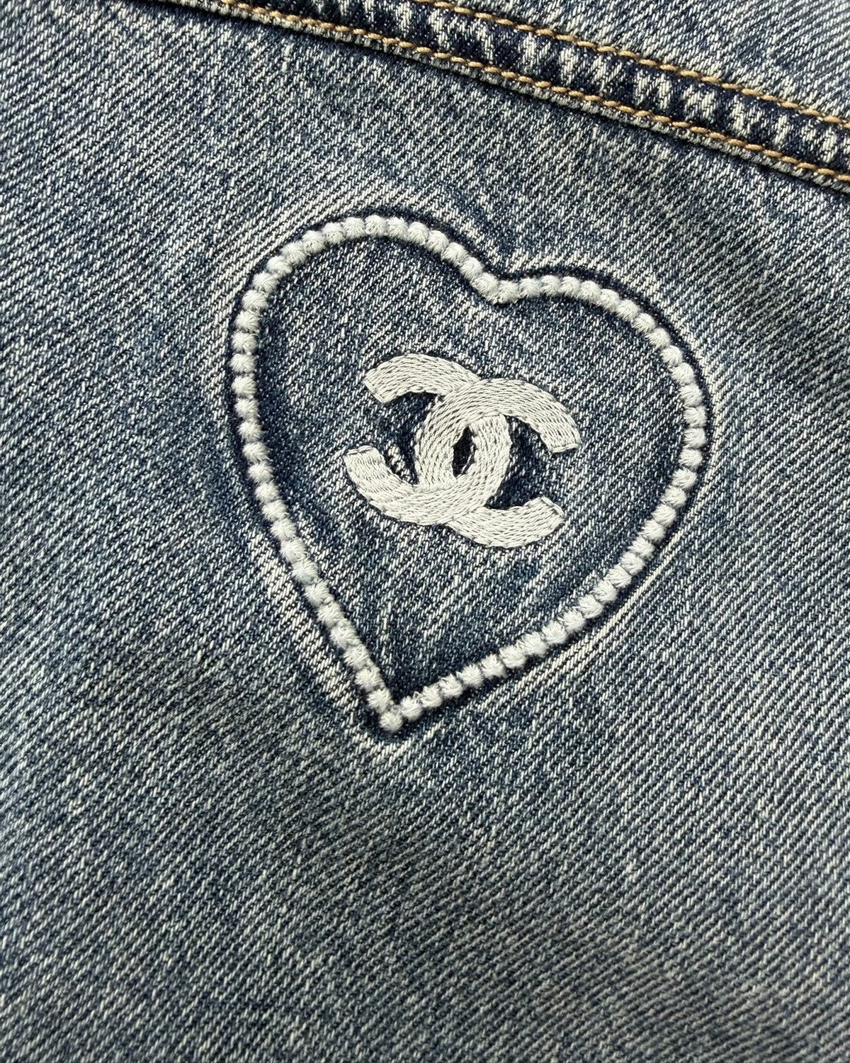 Chanel 25M Coco Beach Denim Jacket Blue FR 34