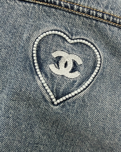 Chanel 25M Coco Beach Denim Jacket Blue FR 34