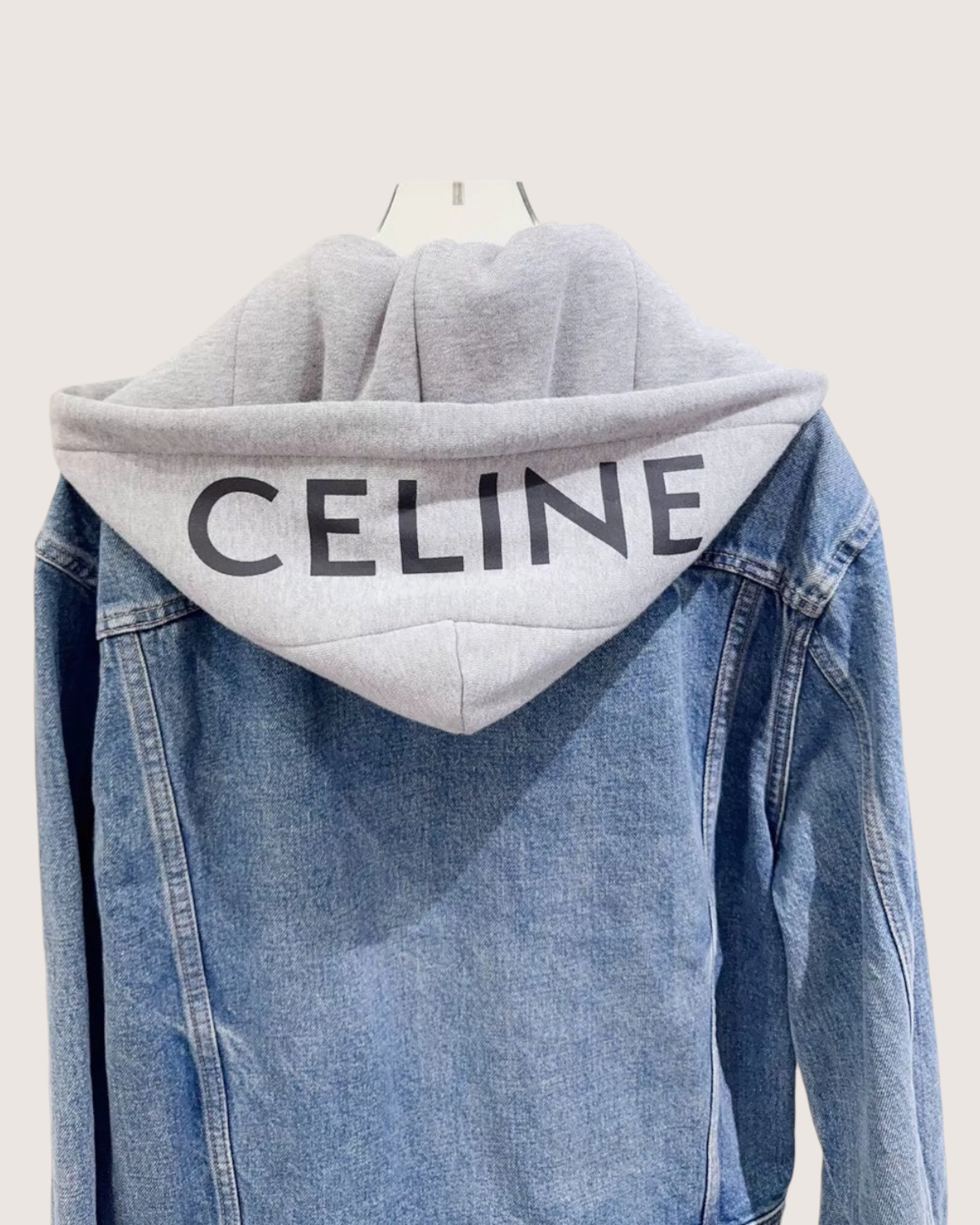 Celine Denim Hooded Jacket Blue, Grey FR 34