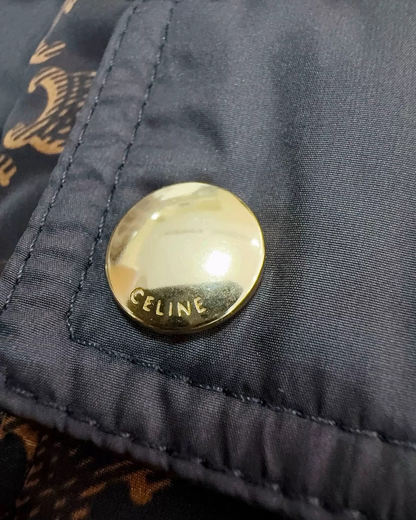 Celine Monogram Puffer Jacket Navy, Brown FR 36