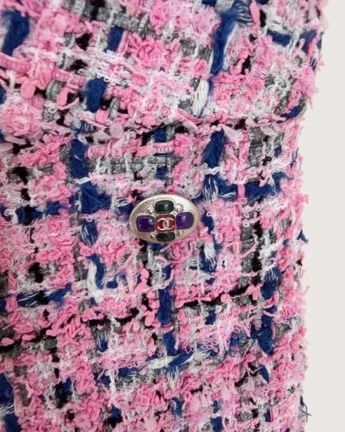 Chanel 23P Pearl Strap Tweed Mini Dress