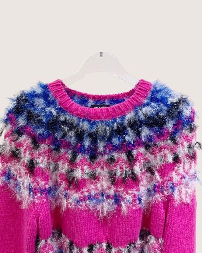 Chanel 21K Cashmere Fringe Sweater Pink, Blue, Multicolor FR 36
