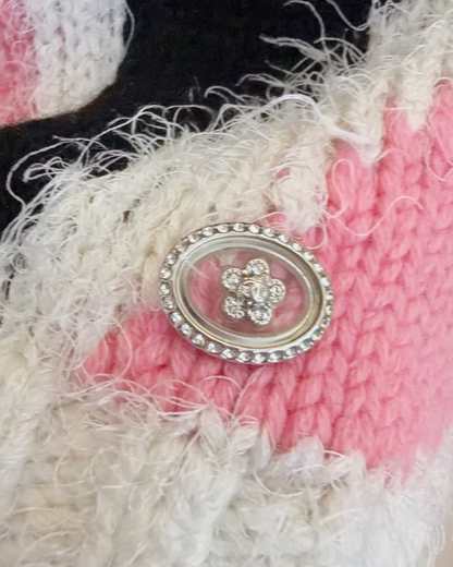 Chanel 23K Cashmere Floral Sweater Beige/Ecru, Black, Pink FR 36