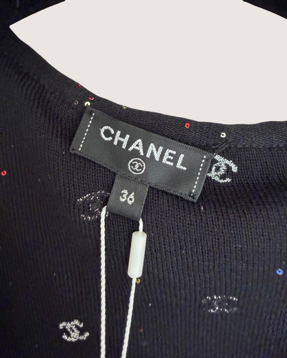 Chanel 20S CC Sequin Blouse Top