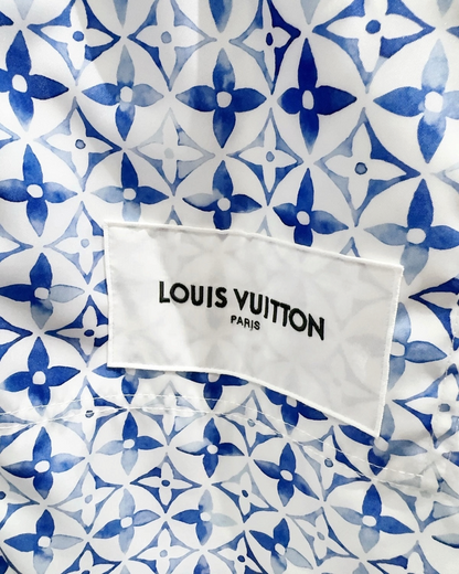 Louis Vuitton Monogram Hooded Zip-Up Jacket Blue, White FR 36