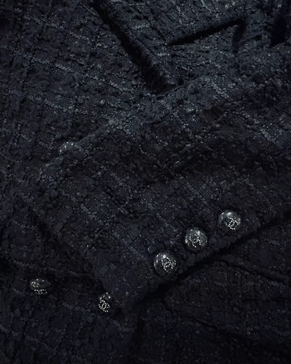 Chanel 22C Tweed Jacket Black, Navy FR 42