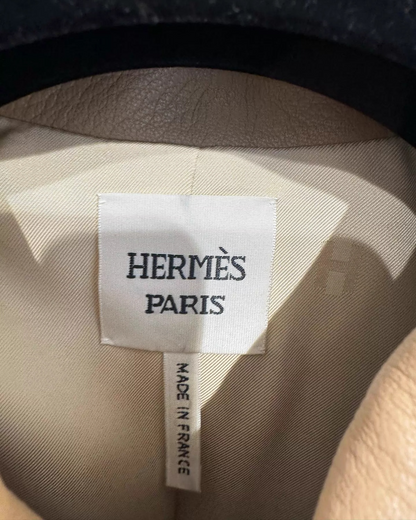 Hermès Collared Zip-Up Leather Jacket