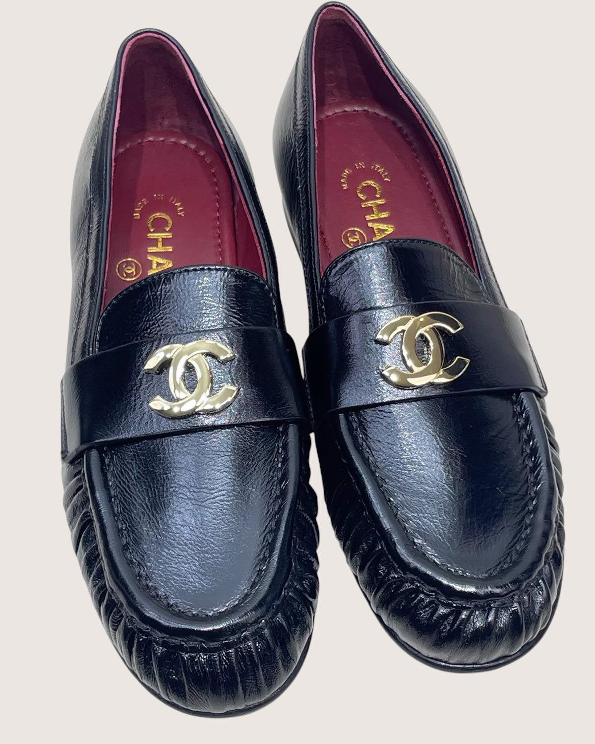 Chanel 26A Crumpled Leather Loafers