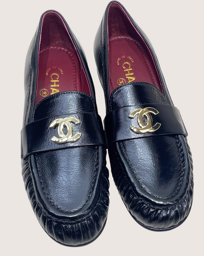 Chanel 26A Crumpled Leather Loafers