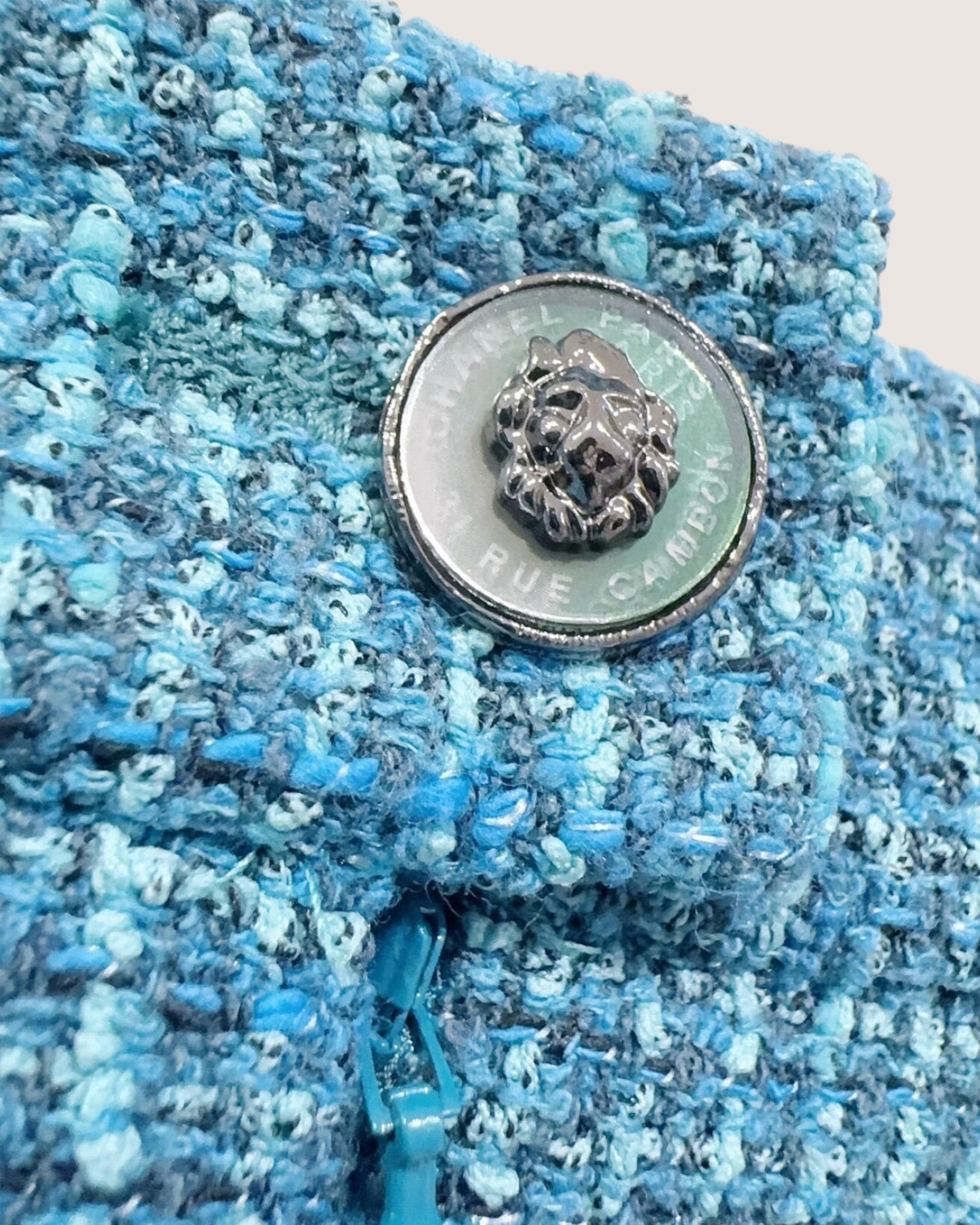 Chanel Tweed Shorts Blue, White FR 34