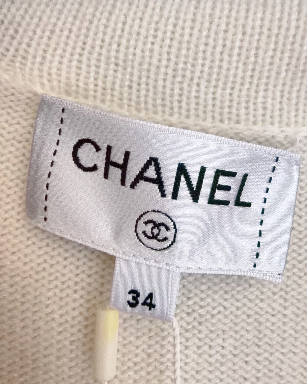 Chanel 25C Cashmere Contrast-Trim Hooded Zip-Up Cardigan Beige/Ecru, Yellow FR 34