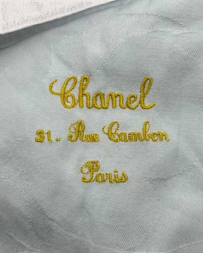 Chanel 26A Logo Denim Wide-Leg Jeans Blue FR 36