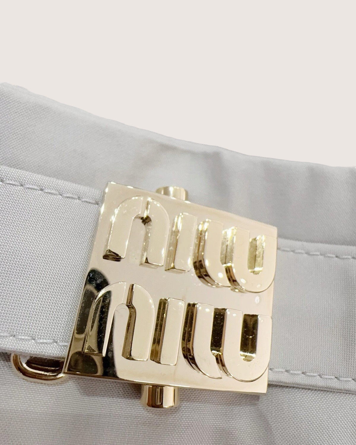 Miu Miu Belted Mini Skirt Beige/Ecru FR 36