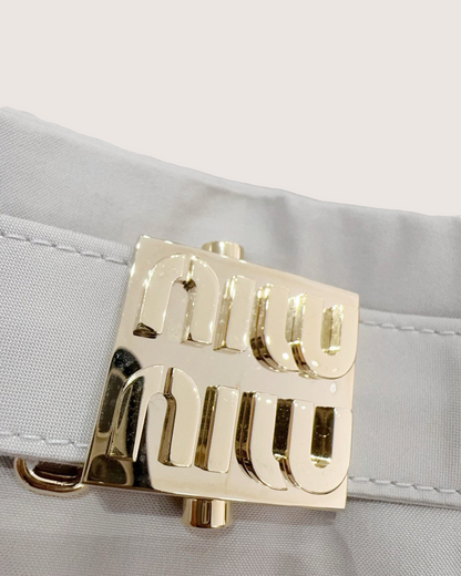 Miu Miu Belted Mini Skirt Beige/Ecru FR 36