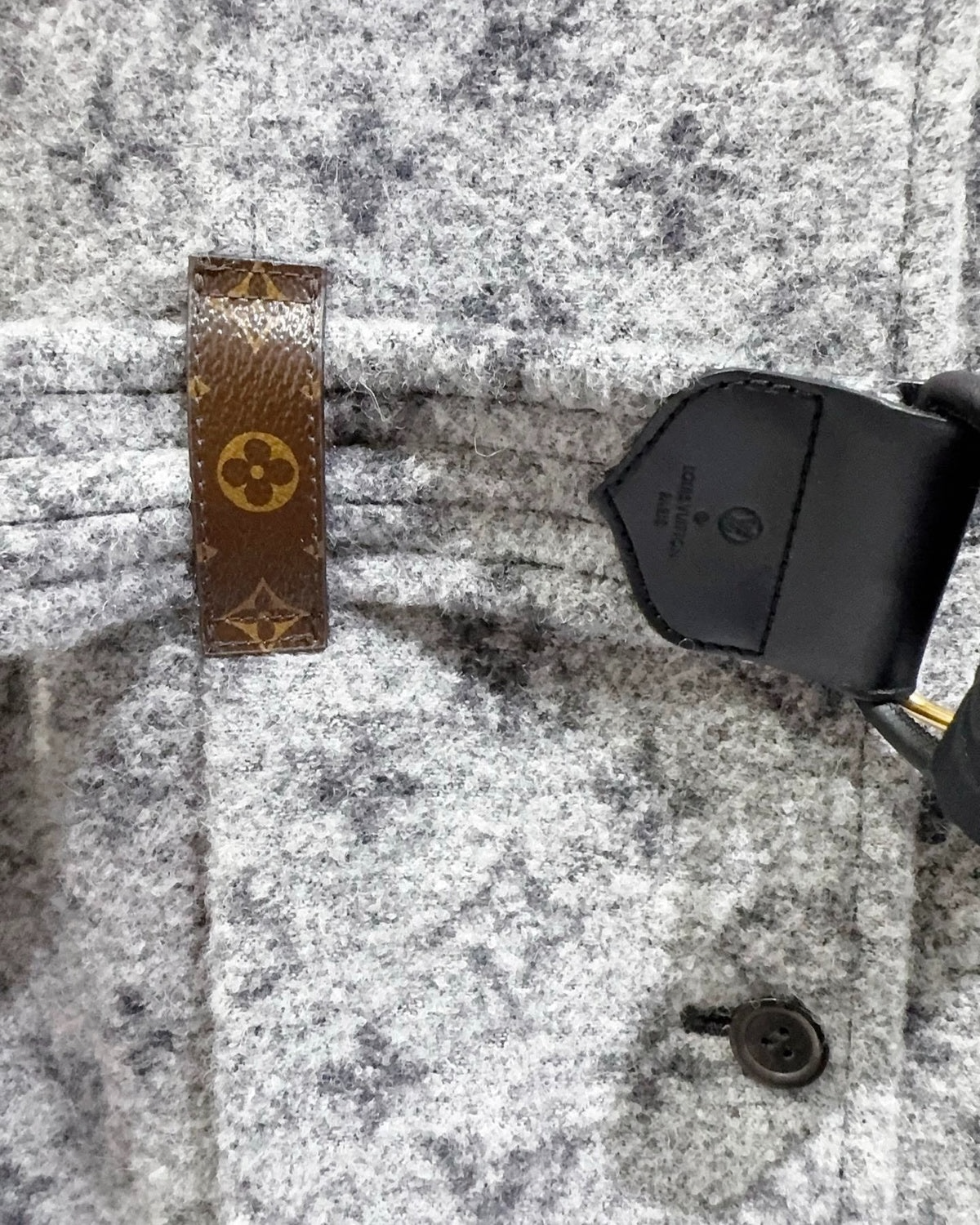 Louis Vuitton Monogram Wool Jacket Grey FR 34