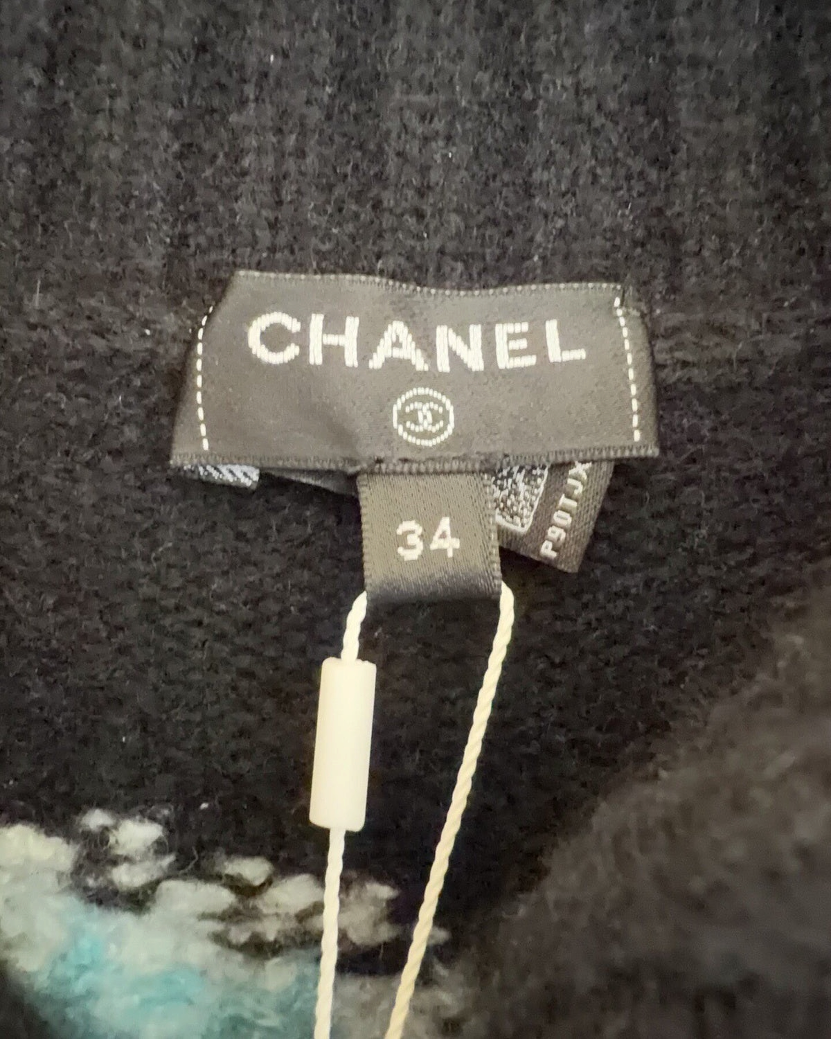 Chanel 22N Coco Neige Cashmere CC No. 5 Half-Zip Sweater Black, Blue, Pink FR 34