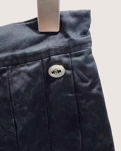 Chanel Pleated Mini Skirt Black FR 34