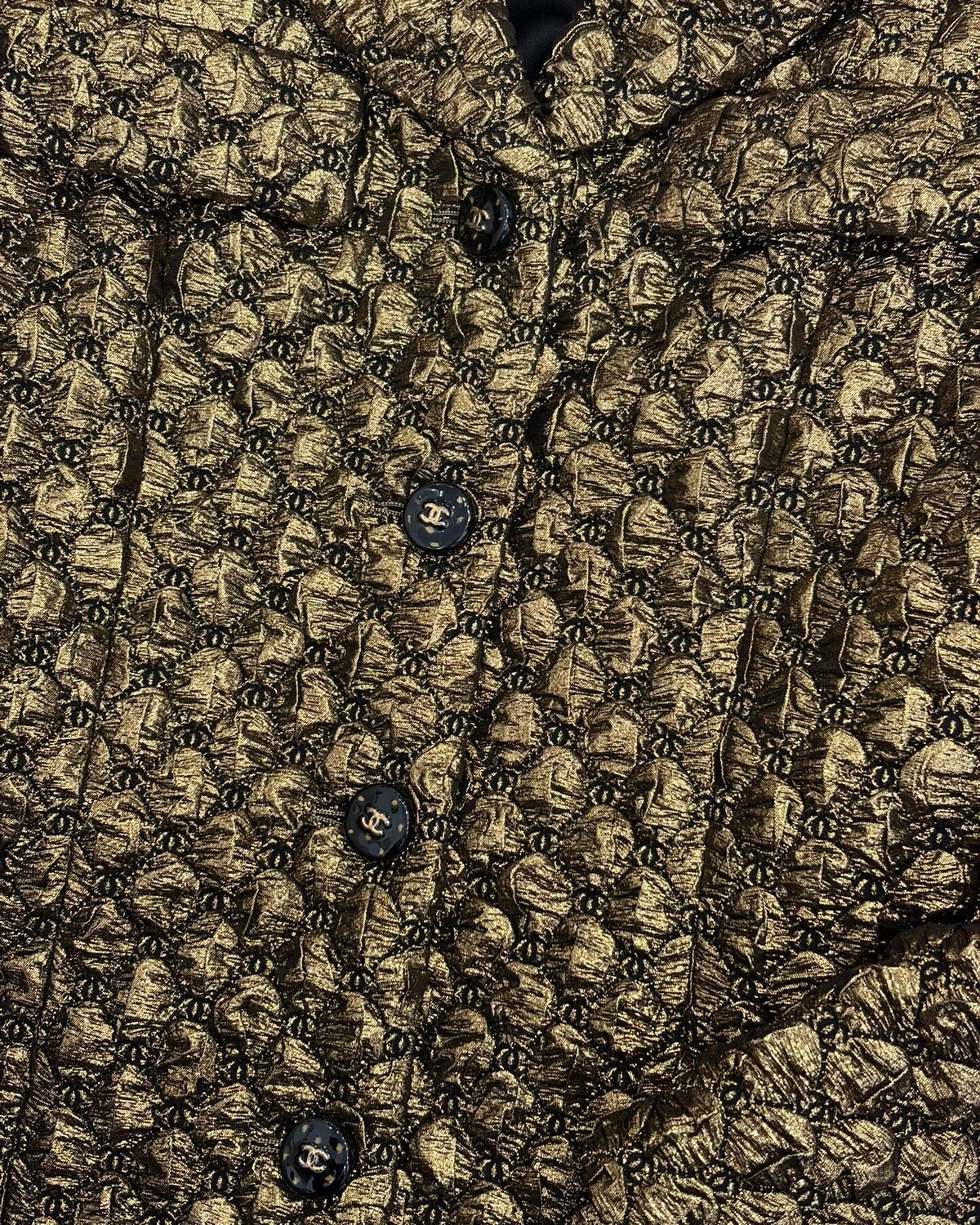 Chanel 24K Metallic CC Jacket Gold, Black FR 38