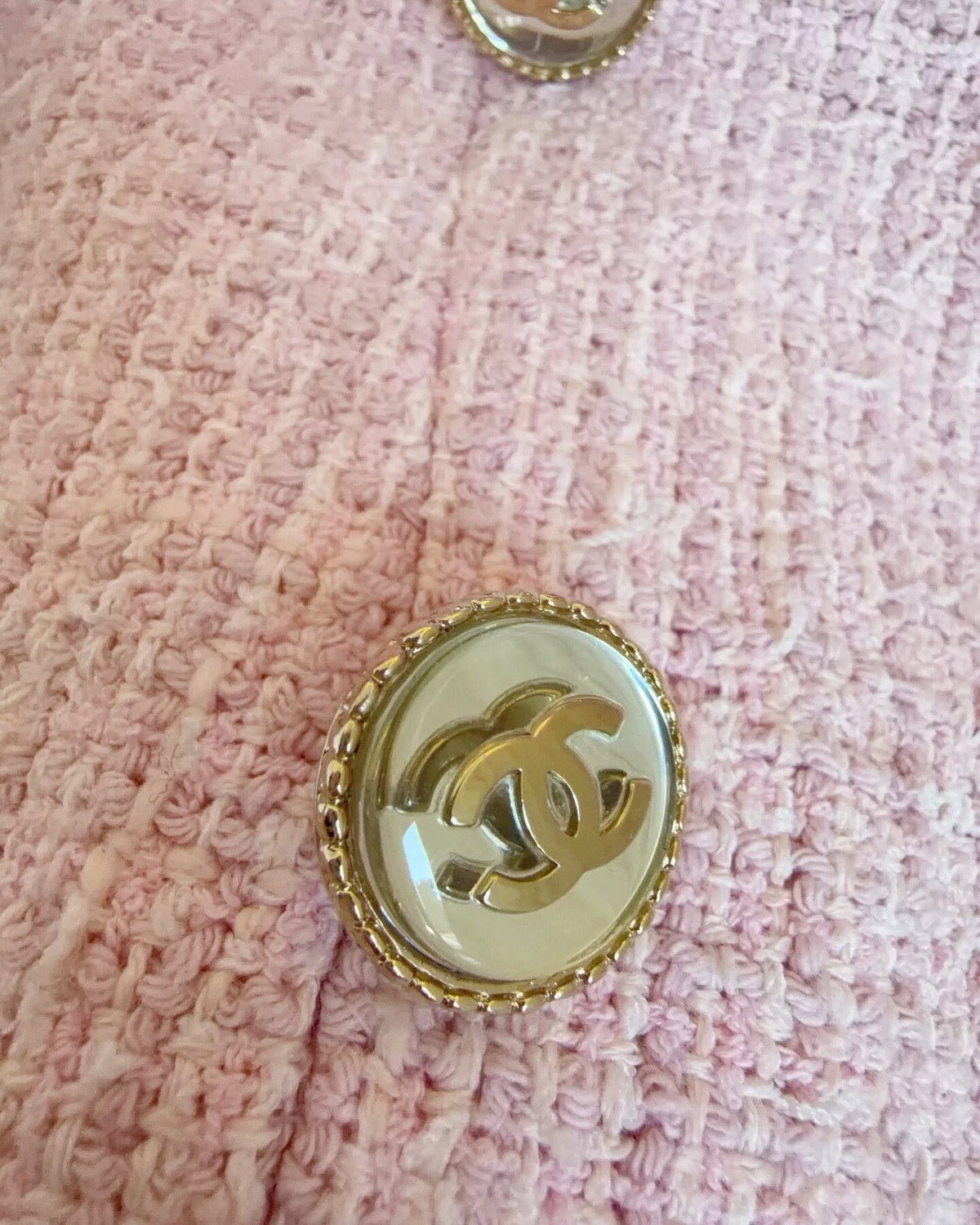 Chanel 21S Double-Breasted Tweed Jacket Pink FR 34