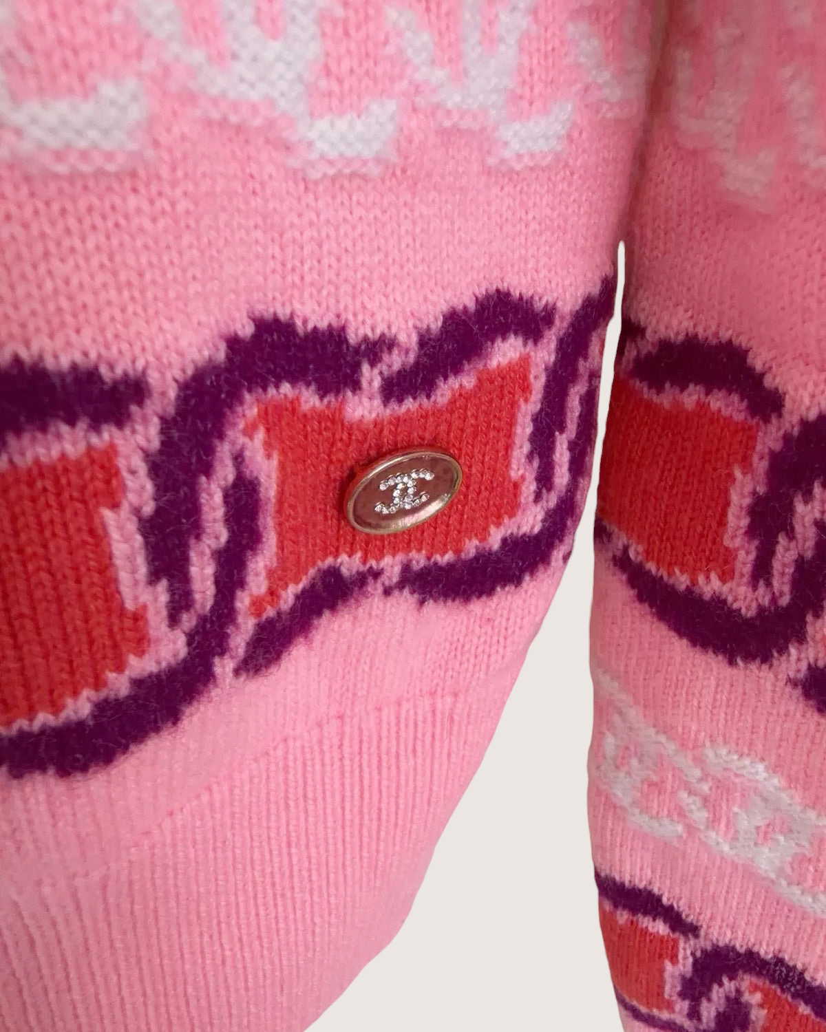 Chanel CC Striped Knit Sweater - view 3