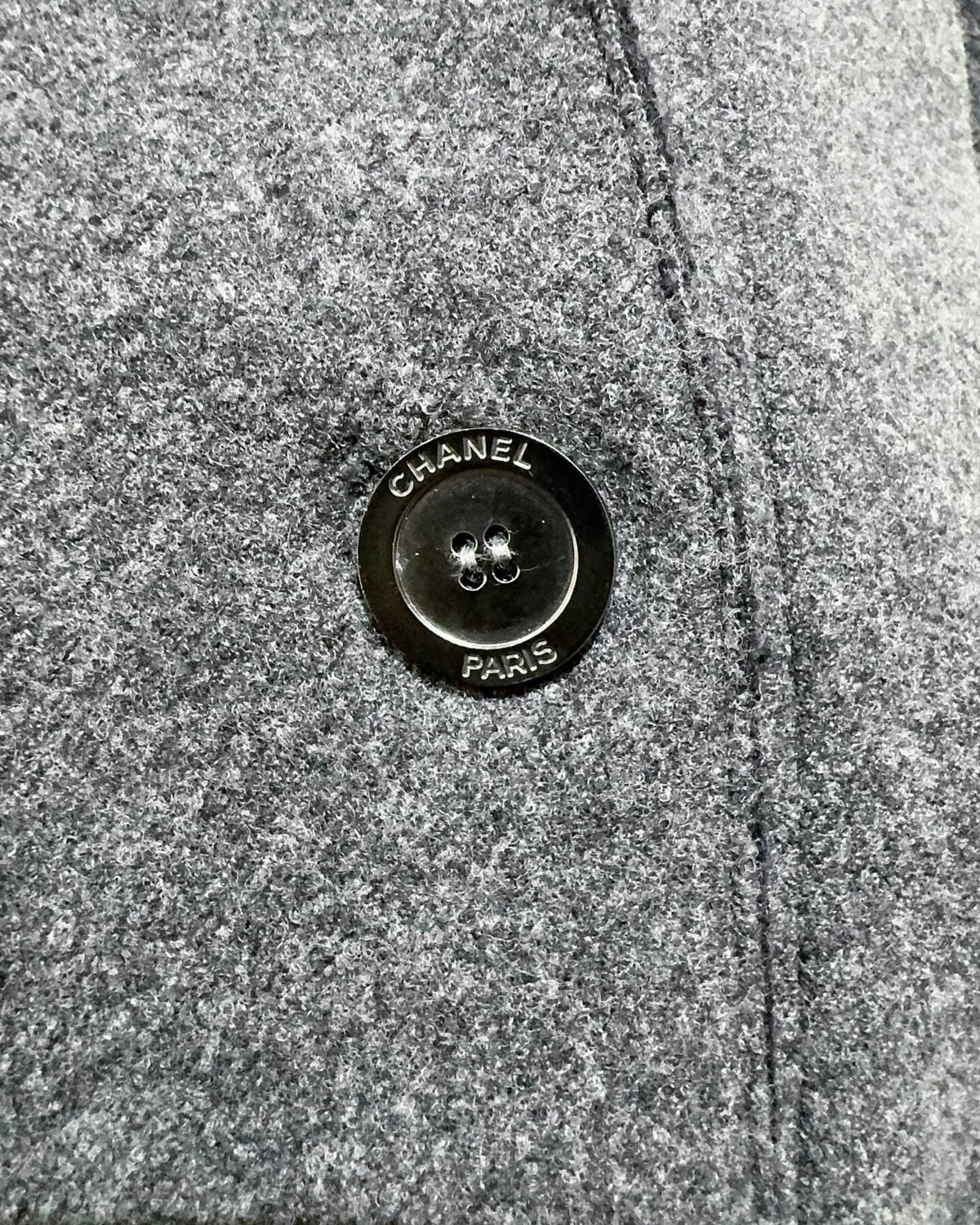 Chanel Hooded Wool Coat Grey FR 36
