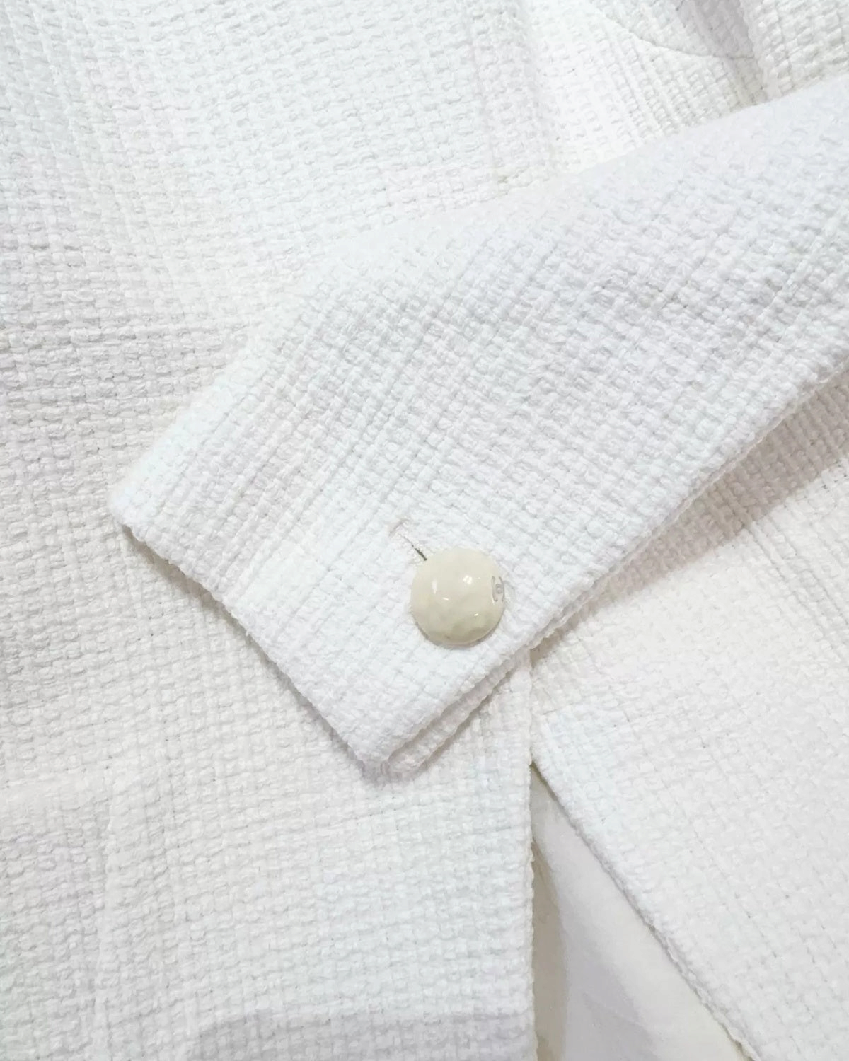 Chanel 15P Tweed Jacket White FR 36