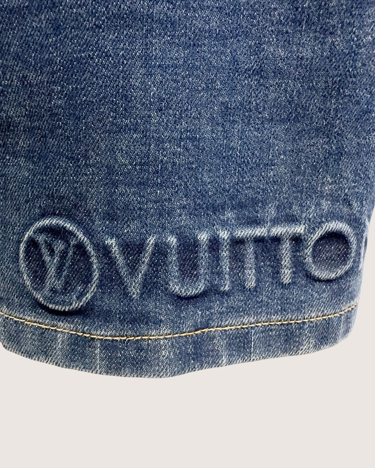 Louis Vuitton Logo-Embossed Denim Shorts Blue FR 38