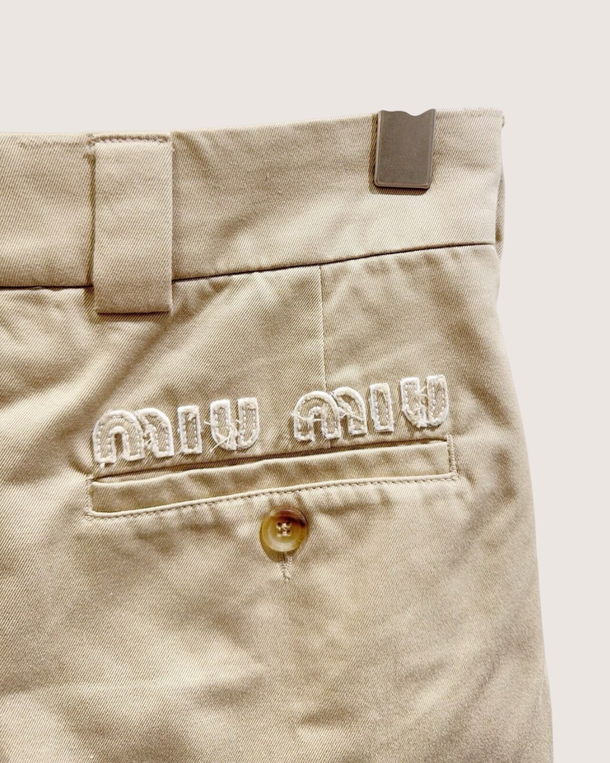 Miu Miu Cotton Pleated Mini Skirt Beige/Ecru, White FR 36