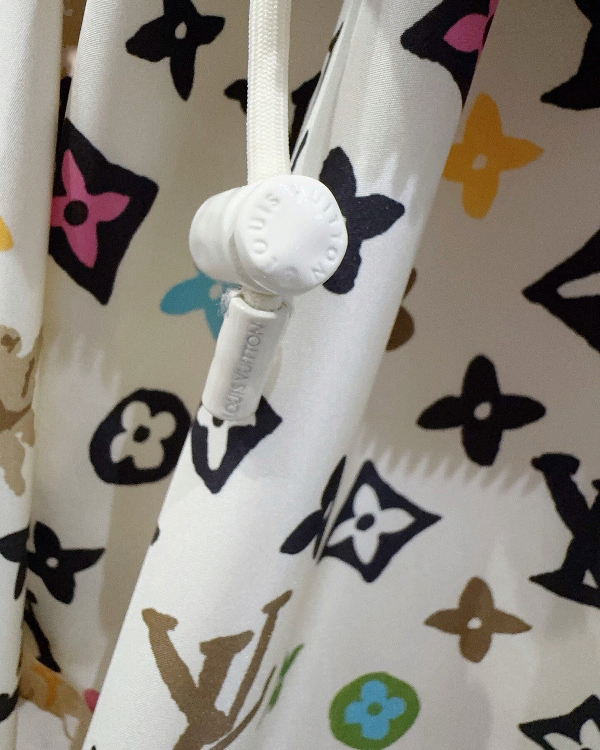 Louis Vuitton Monogram Hooded Windbreaker Jacket White, Black, Multicolor FR 46