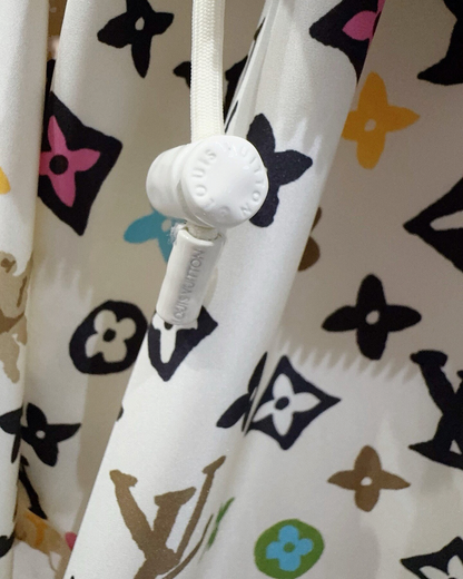 Louis Vuitton Monogram Hooded Windbreaker Jacket White, Black, Multicolor FR 46
