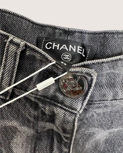 Chanel CC Logo Jeans Grey, Black