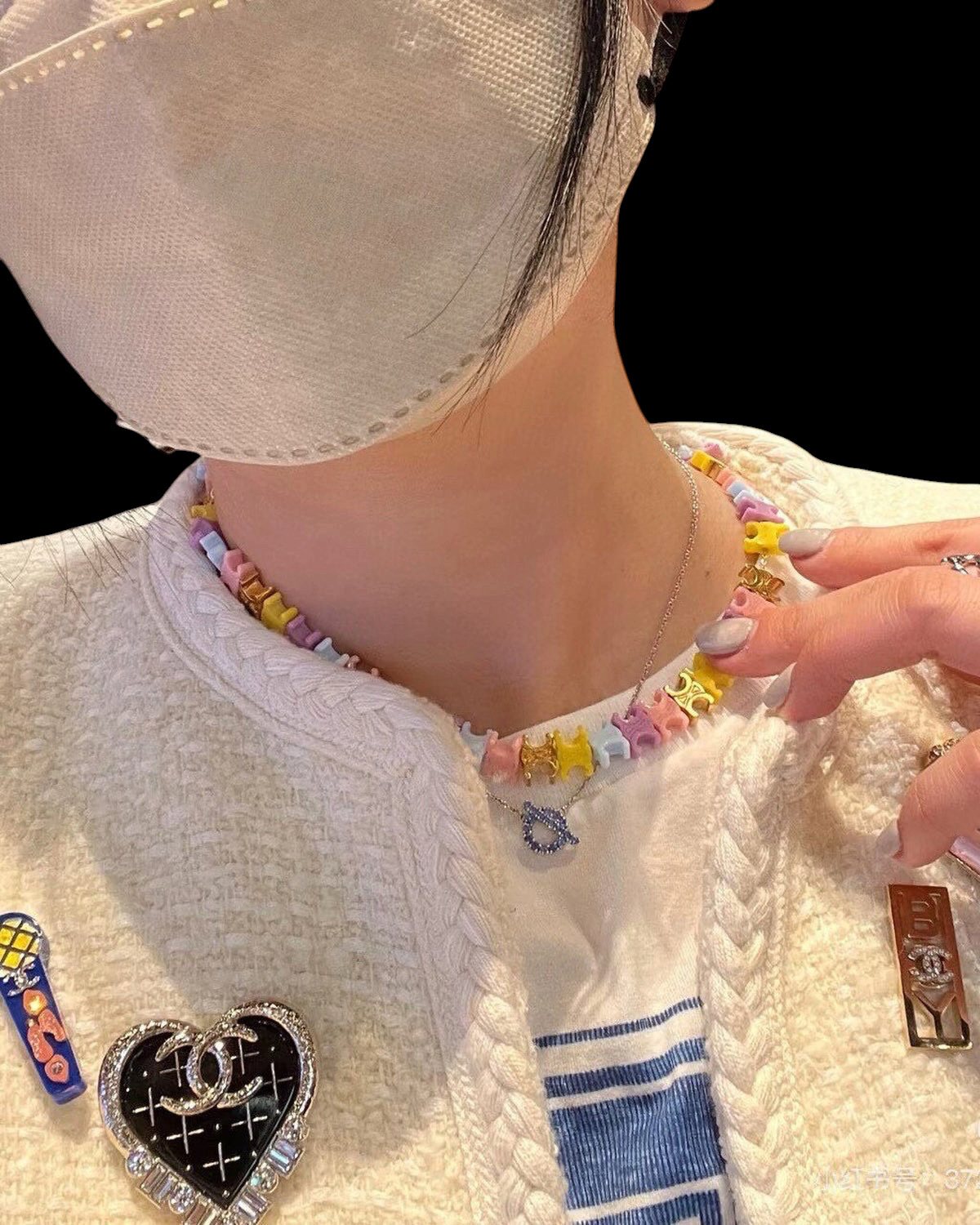 Chanel Plaid CC Brooch